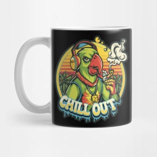 Pop Culture Parrot in Hip Hop Gear Mug